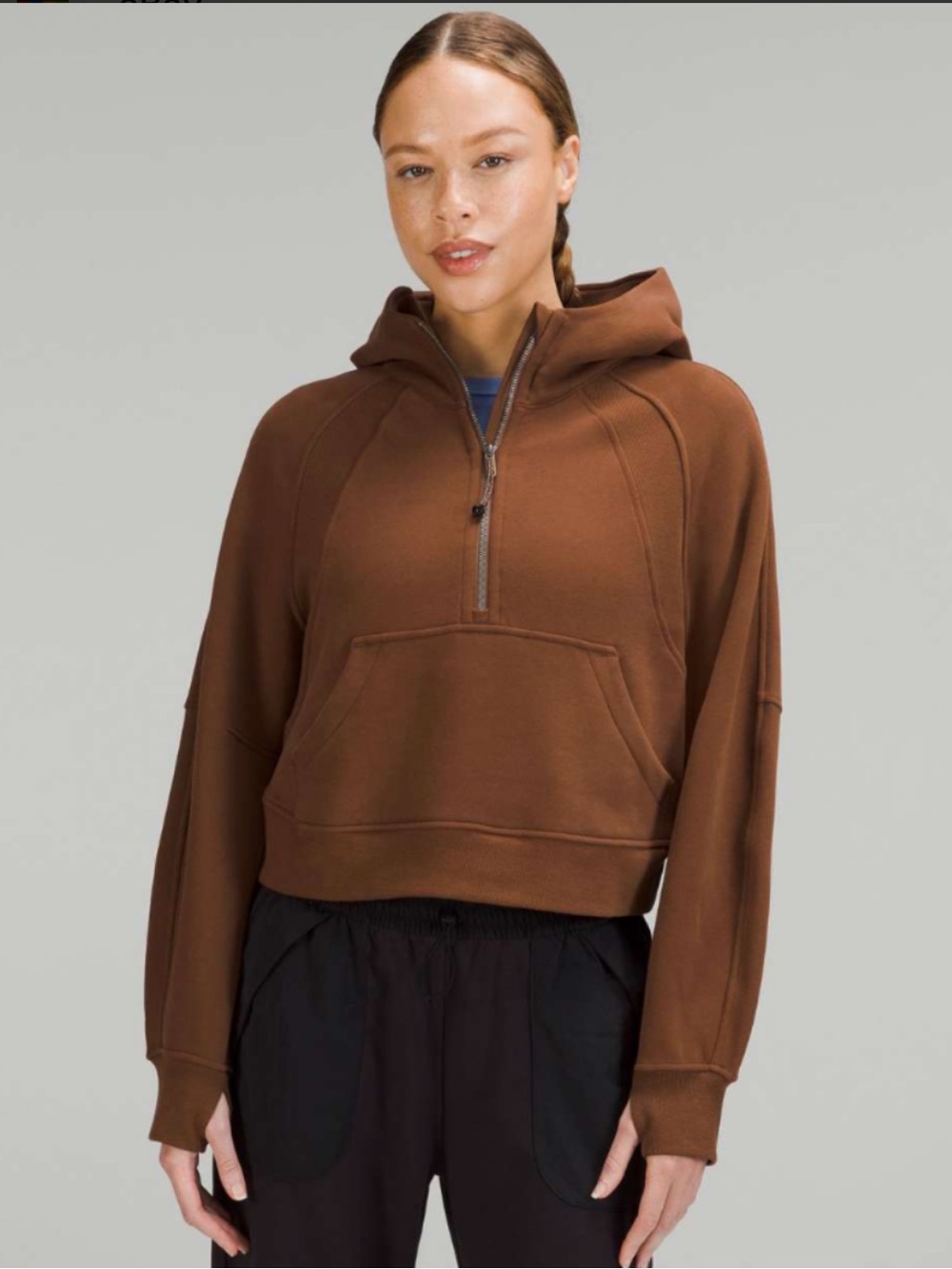 lululemon athletica Rust Brown Half-Zip Hoodie